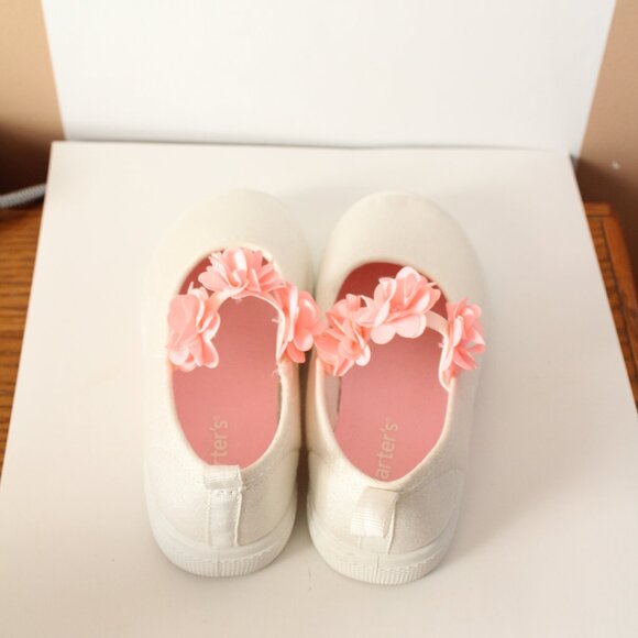 Carters Size 12 Cream Canvas Dress Shoes Easter - Picture 4 of 5